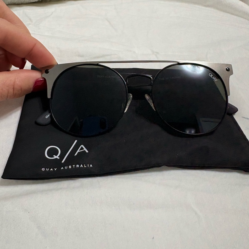Quay Australia Silver and Black Sunglasses